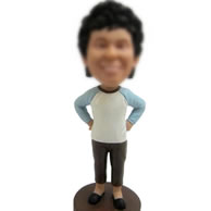 Personalized brown pants bobbleheads