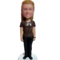 Personalized Casual girl bobbleheads