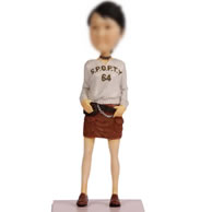 Personalized custom bobble head doll of Leisure woman