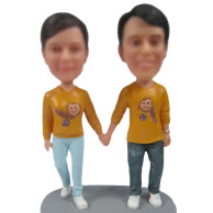 Personalized Custom bobbleheads of Couple shirt