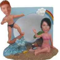 Personalized Custom bobbleheads of Couple Surf