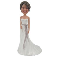 Personalized custom bride bobble head doll