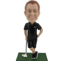 Personalized golf bobble head doll