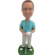 Personalized golf bobble head doll