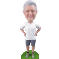 Personalized gray pants bobbleheads