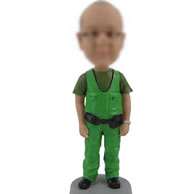 Personalized green clothes bobbleheads
