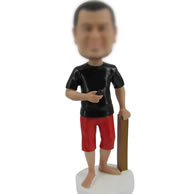 Personalized red shorts bobbleheads