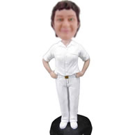 Personalized white clothes bobbleheads