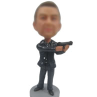 Suit man with gun bobble heads