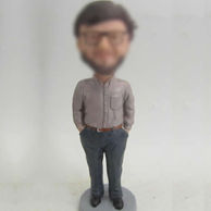 Gray pants bobble heads