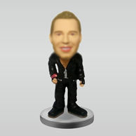 Personalized all black bobbleheads