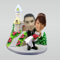 Personalized custom Castle wedding bobbleheads