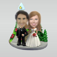 Personalized custom Church wedding bobble head