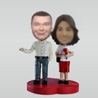 Personalized custom couple bobble head doll