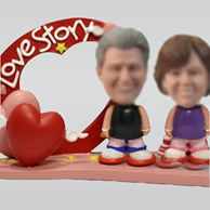 Personalized custom couple bobbleheads