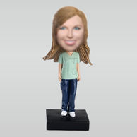 Personalized custom fashion girl bobbleheads