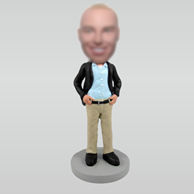 Personalized custom fashion man bobble heads