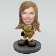 Personalized custom female adventurer bobbleheads