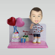 Personalized custom happy birthday bobbleheads