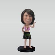 Personalized custom Hawaiian hula bobbleheads