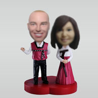 Personalized custom Korean clothing couple bobbleheads