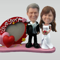 Personalized custom love story wedding bobbleheads