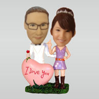 Personalized custom lovers bobbleheads