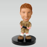 Personalized custom Male adventurer bobbleheads