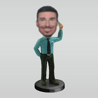 Personalized custom man hold phone bobbleheads