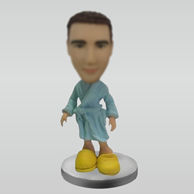 Personalized custom man  bobbleheads with Bathrobes