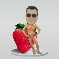 Personalized custom man with Strawberries bobbleheads