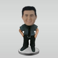 Personalized custom man with tie bobbleheads