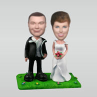 Personalized custom Meadow wedding bobble heads