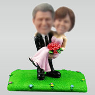 Personalized custom Meadow wedding bobbleheads