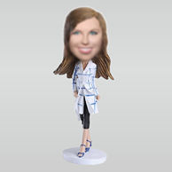 Personalized custom Modern girl bobble heads