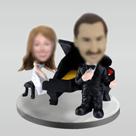 Personalized custom Piano wedding bobbleheads