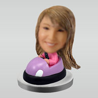 Personalized custom Pink bumper car bobblehead