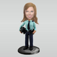 Personalized custom police woman bobblehead