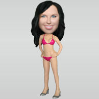 Personalized custom Red bikini bobbleheads