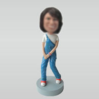 Personalized custom Salopette girl bobbleheads