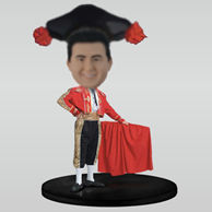 Personalized custom Spanish bullfighting car bobblehead