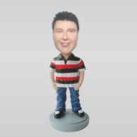 Personalized custom Stripe man bobbleheads