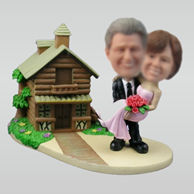 Personalized custom Suburbs wedding bobbleheads