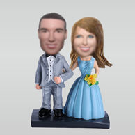 Personalized custom sweet couple bobble head doll