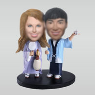 Personalized custom sweet couple bobblehead doll