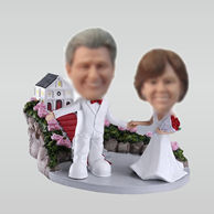 Personalized custom sweet wedding bobble heads