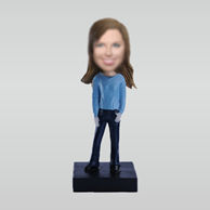 Personalized custom Urban fashion girl bobble heads