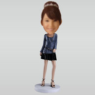 Personalized custom Urban fashion girl bobbleheads