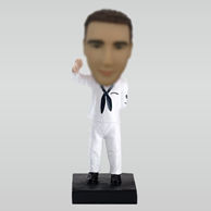 Personalized custom white man bobbleheads