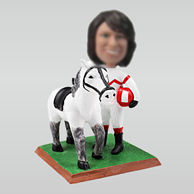 Personalized custom woman horse bobbleheads